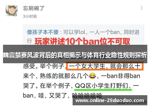 魏震禁赛风波背后的真相揭示与体育行业隐性规则探析