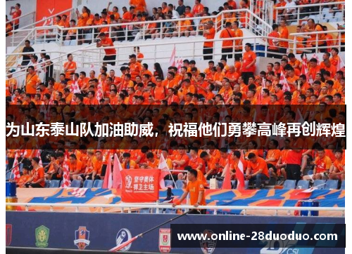 为山东泰山队加油助威，祝福他们勇攀高峰再创辉煌